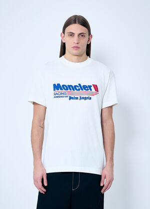 8 Moncler Palm Angels Logo Print T-Shirt White mpa0159003