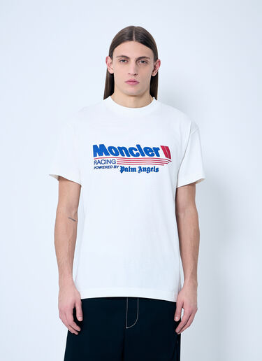 8 Moncler Palm Angels Logo Print T-Shirt White mpa0159003