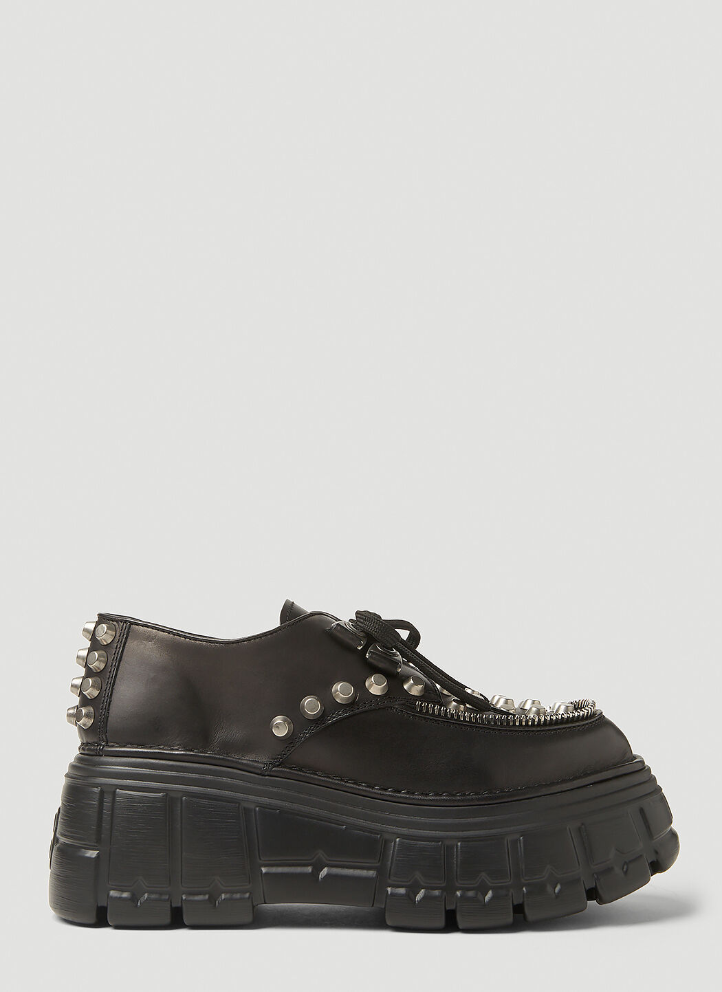 GANNI Lace-Up Platform Creeper Shoes Black gan0256028