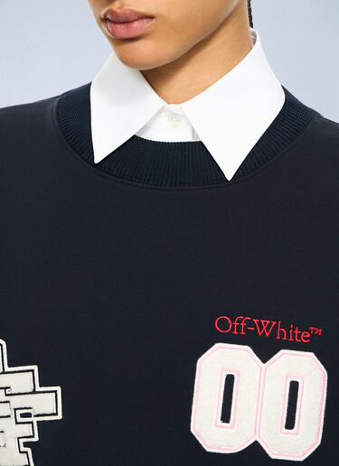 LN-CC® - Off-White: Royal Patch Crop Sweatshirt - Blue Off-White Royal Patch Crop Sweatshirt Blue ofw0264026