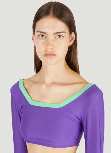 Puma x Dua Lipa Colour Block Long Sleeve Top Purple pdl0250013