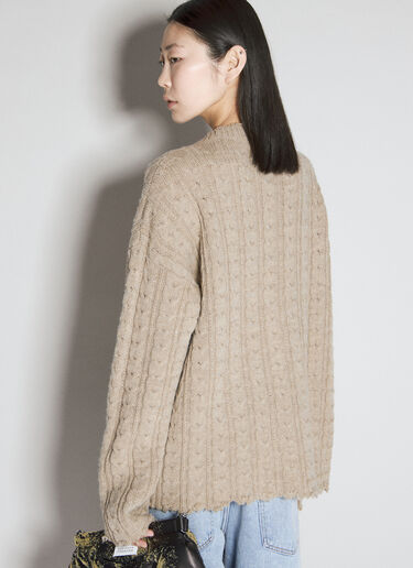 Cable Knit Cardigan MM6 Maison Margiela Cable Knit Cardigan Beige mmm0254008