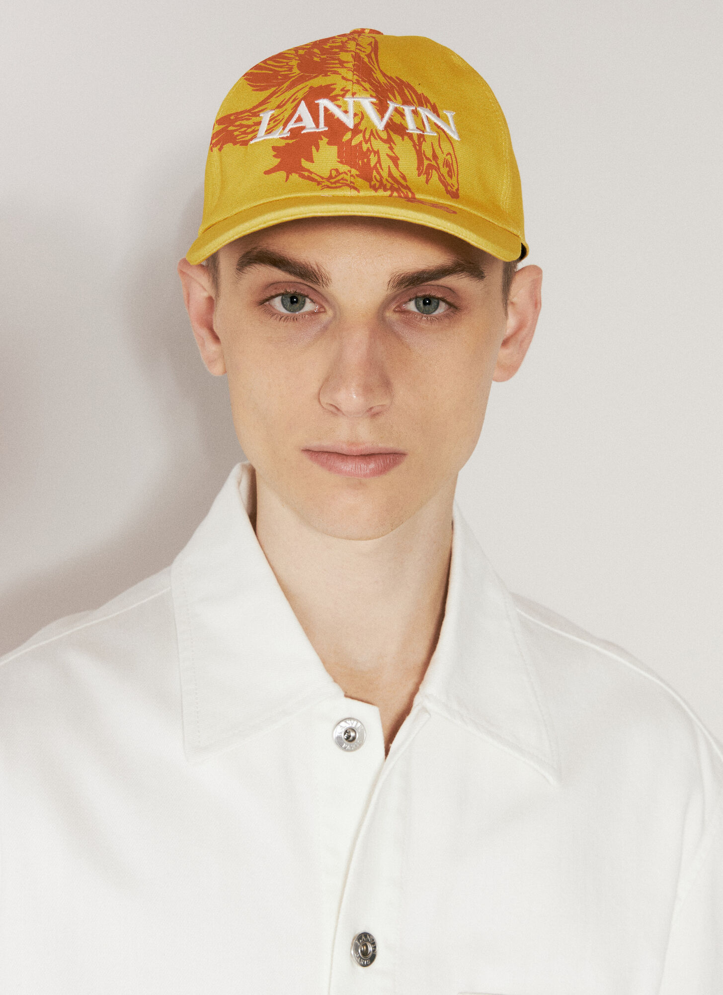 Shop Lanvin X Future Drop 3 Logo Embroidery Baseball Cap In Yellow