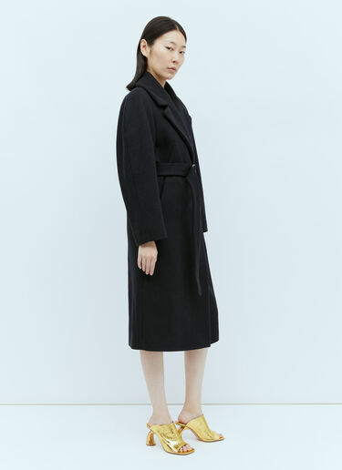 Dries Van Noten Wool Belted Coat Black dvn0254004