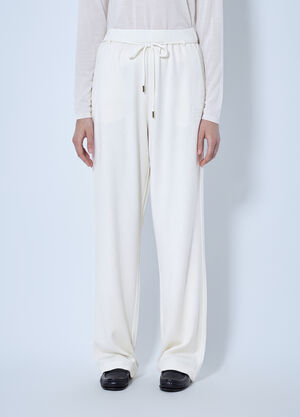 Max Mara Drawstring Wide-Leg Trousers White max0266050