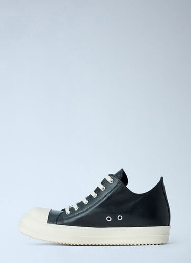 LN-CC® - Rick Owens: Leather Low-Top Sneakers - Black Rick Owens Leather Low-Top Sneakers Black ric0165005