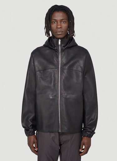 Rick Owens Leather Windbreaker Jacket Black ric0142004