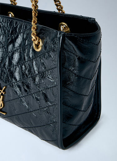 Saint Laurent Niki Small Shopping Bag in Vintage Leather Black sla0265084