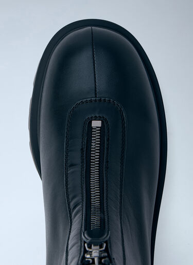 LN-CC® - Prada: Leather Zipper Booties - Black Prada Leather Zipper Booties Black pra0266013
