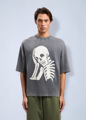 Palm Angels Skull Loose T-Shirt Grey pma0164059