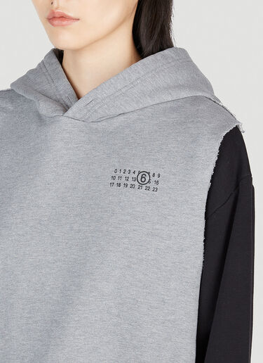 MM6 Maison Margiela 叠层连帽运动衫 灰色 mmm0253008