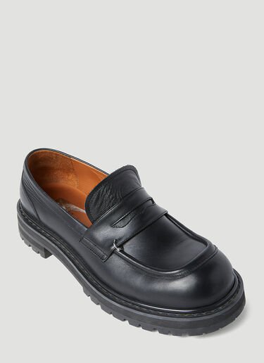 Marni Pierced Leather Loafers Black mni0155013