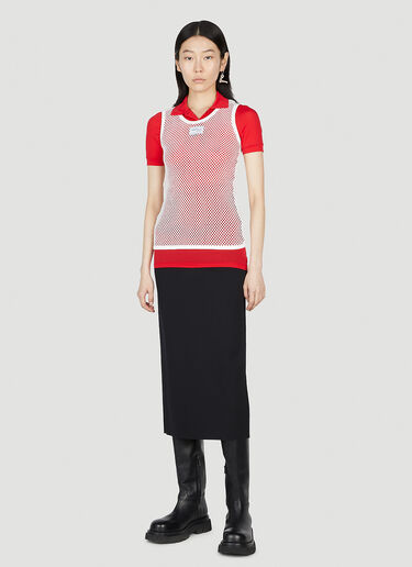 Raf Simons Stocking Polo Top Red raf0252002