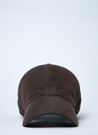 Prada Logo Plaque Baseball Cap Brown pra0161023