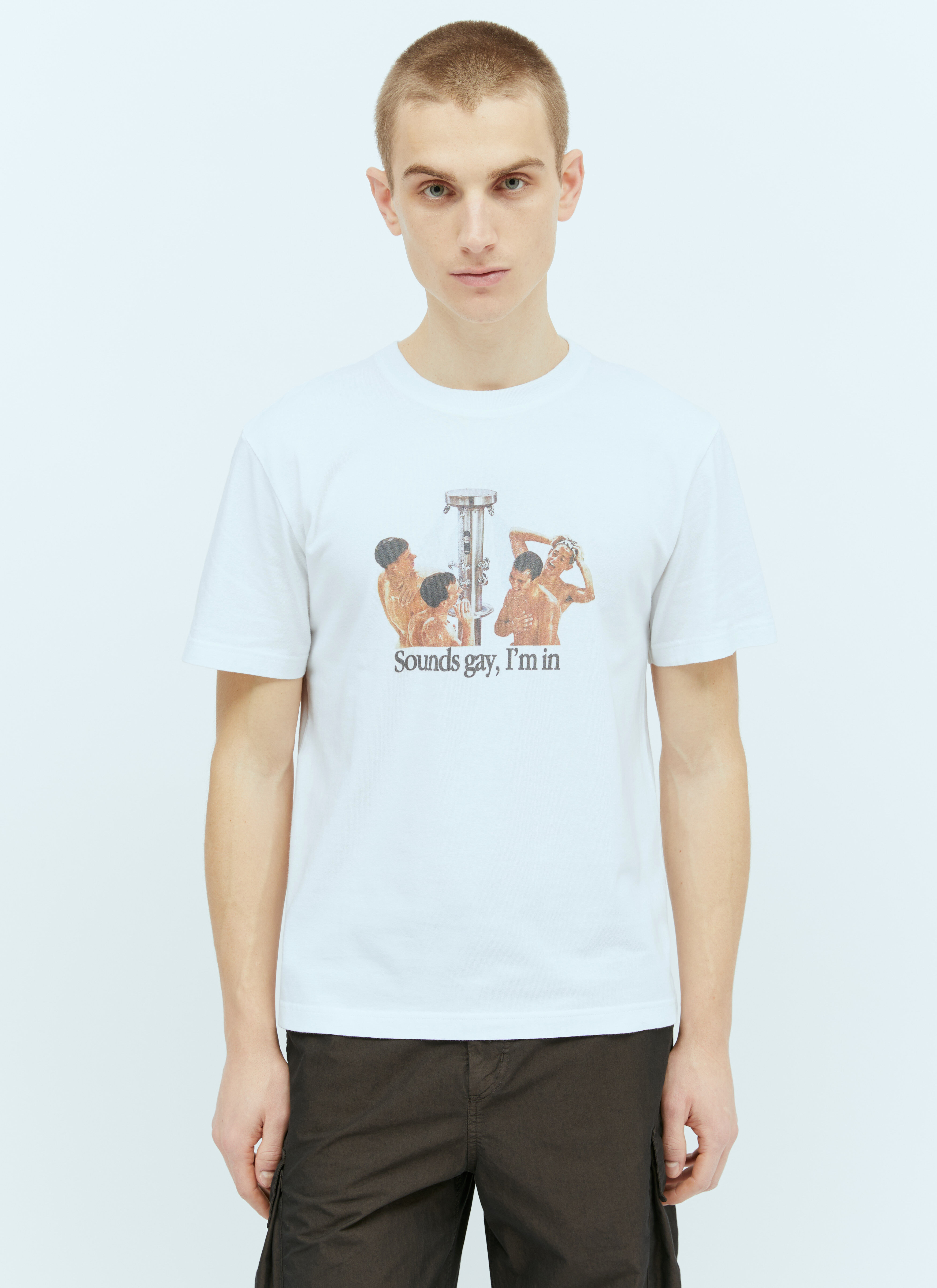 Carne Bollente Men's' Sounds Gay, I'm In T-Shirt in White