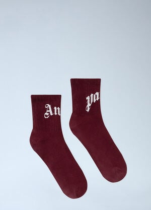 Palm Angels Curved Logo Socks Bordeaux pma0162034