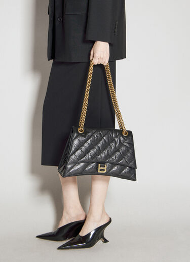 Medium Crush Chain Shoulder Bag Balenciaga Medium Crush Chain Shoulder Bag Black bal0255050