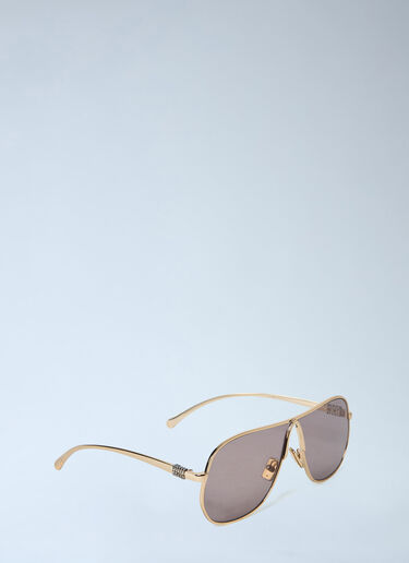 Miu Miu Logo Motif Sunglasses Gold lmu0262003