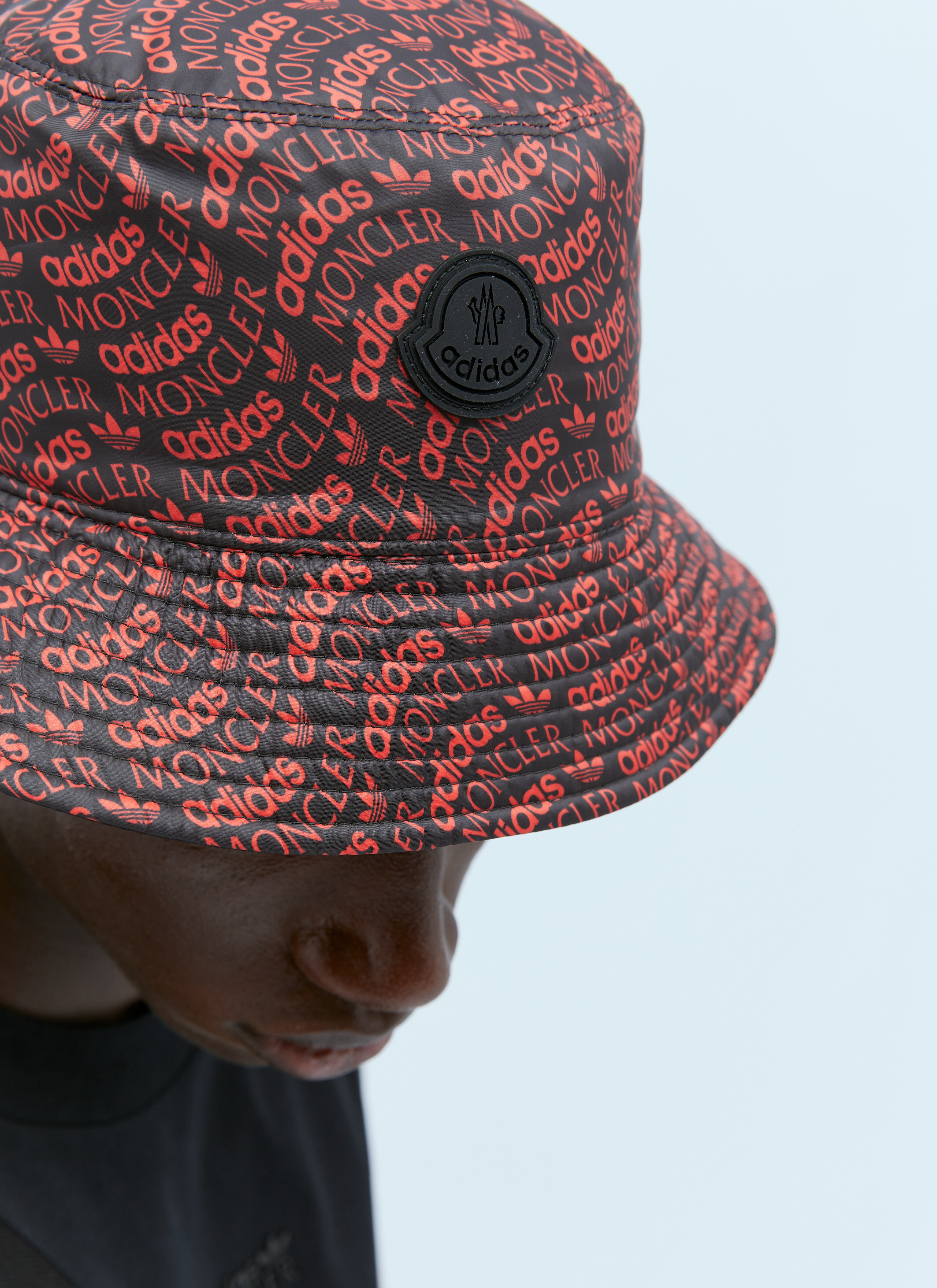 リアル Moncler x adidas Originals メンズ ロゴプリントバケットハット 帽子