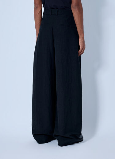 LN-CC® - Studio Nicholson: Double Pleat Volume Pants - Black Studio Nicholson Double Pleat Volume Pants Black stn0165014