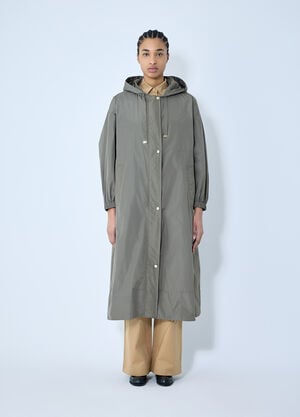 Prada Ripstop Hooded Coat Brown pra0260066