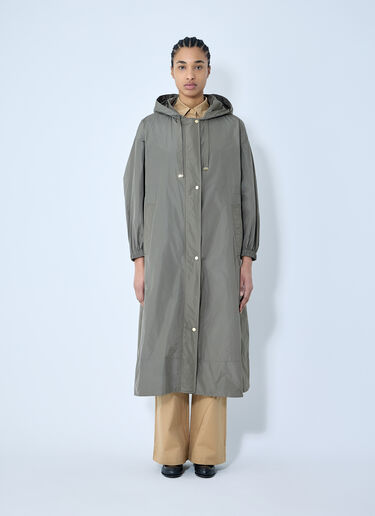 Max Mara Ripstop Hooded Coat Green max0259030