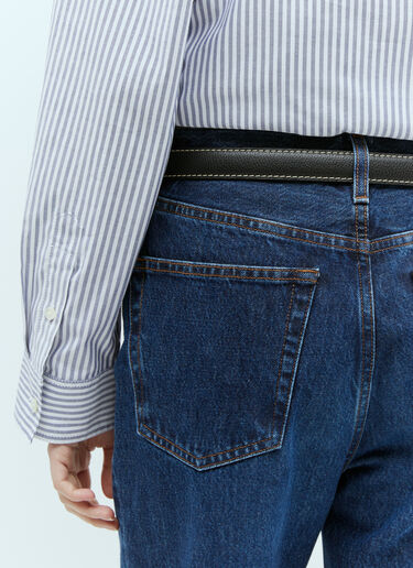 TOTEME Slim Leather Belt Black tot0255049