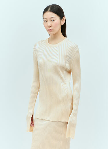 Jil Sander 罗纹针织毛衣  乳白色 jil0255015