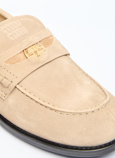 Miu Miu 빛바랜 스웨이드 로퍼 베이지 miu0256047