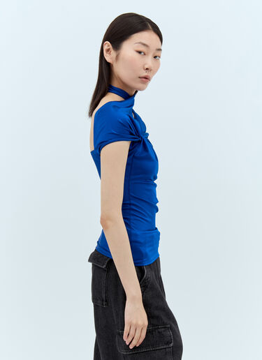 Coperni 不对称垂褶平纹针织上衣  蓝色 cpn0255006
