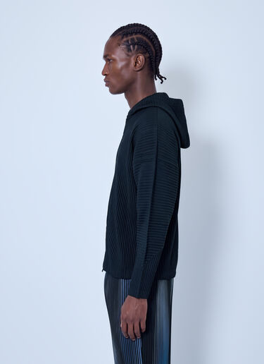 LN-CC® - Homme Plissé Issey Miyake: July Full Zip Hoodie - Black Homme Plissé Issey Miyake July Full Zip Hoodie Black hmp0166008