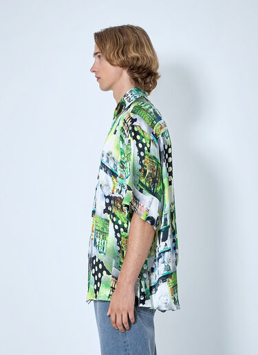 LN-CC® - Martine Rose: Boxy Wrap Shirt - Green Martine Rose Boxy Wrap Shirt Green mtr0164011