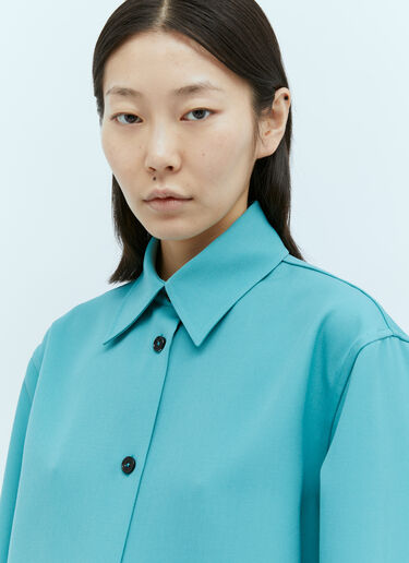 ウールギャバジンシャツ Jil Sander ウールギャバジンシャツ ブルー jil0255002