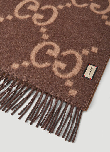 Gucci GG Jacquard Scarf Brown guc0351003