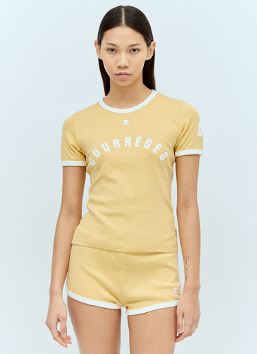 Courrèges Contrast Printed T-Shirt Yellow cou0255020