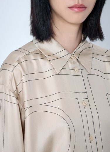 LN-CC® - Toteme: Classic Embroidered Shirt - Cream Toteme Classic Embroidered Shirt Cream tot0265012