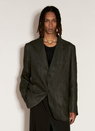 Yohji Yamamoto Ink-Dyed Linen Blazer Black yoy0156002