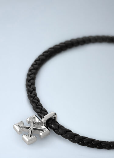 LN-CC® - Off-White: Arrow Leather Bracelet - Grey Off-White Arrow Leather Bracelet Grey ofw0164350
