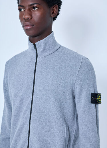 LN-CC® - Stone Island: Zip-Up Knit Sweater - Grey Stone Island Zip-Up Knit Sweater Grey sto0165066