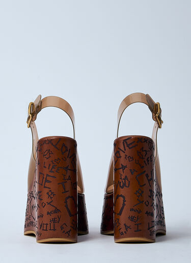 Chloé Maxime Wedge Sandals Brown chl0260016