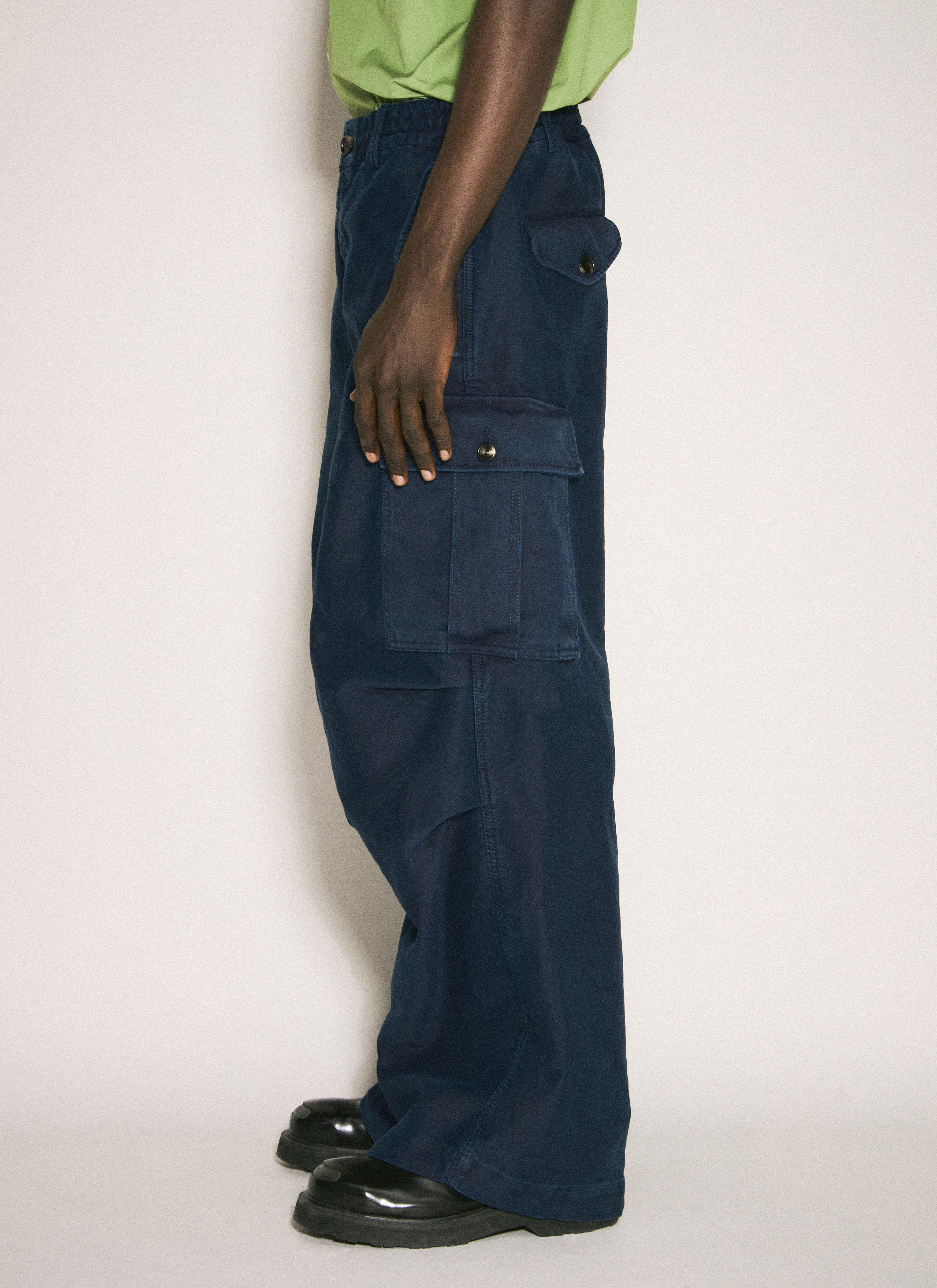 Marni Men s Woven Cotton Cargo Pants in Navy LN CC