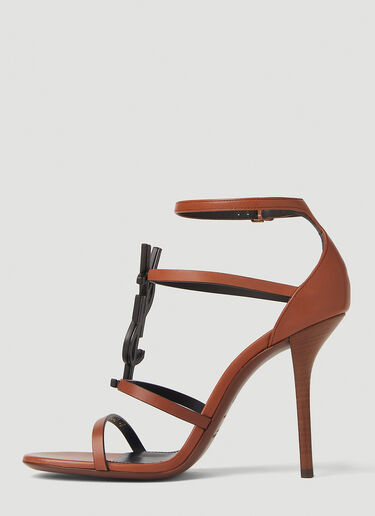 Cassandra Heeled Sandals Saint Laurent Cassandra Heeled Sandals Brown sla0251168