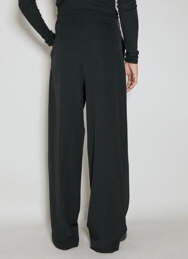 Saint Laurent ワイドレッグウールパンツ ブラック sla0154008