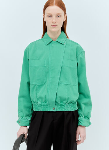 Max Mara 드릴 크롭 재킷 그린 max0256053
