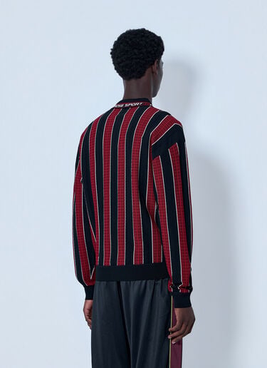 Martine Rose Striped Polo Sweatshirt Red mtr0164017