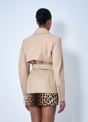 Leather Belted Jacket Sportmax Leather Belted Jacket Beige spx0264053