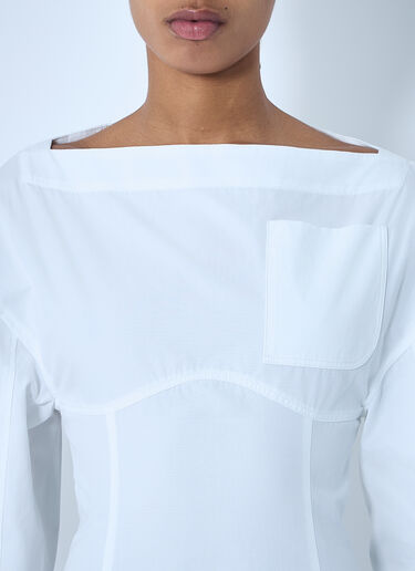 Jacquemus La Robe Chemise Casaco Dress White jac0260070