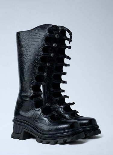 Croc-Embossed Kiki Platform Boots Dr. Martens x Marc Jacobs Croc-Embossed Kiki Platform Boots Black drc0262001