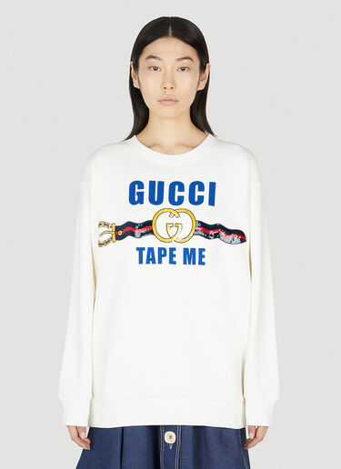 Gucci 테이프 미 시퀸 스웨트셔츠 화이트 guc0252074