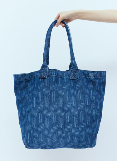 Isabel Marant Yenky Logo Embroidery Denim Tote Bag Blue ibm0253045
